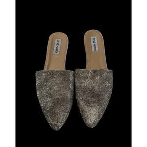 Steve Madden Ally Rhinestone Pointed Toe Mules Sparkly Glamour Womens Size 10M